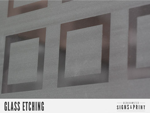 Glass etching and pattern design.