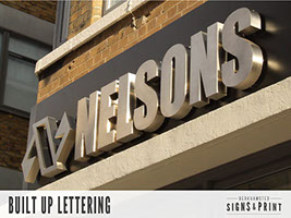 Built up metal lettering build and installation.